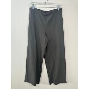 NWT Eileen Fisher GRVE Wide Ankle Pant Crepe Size Medium Gray/Green